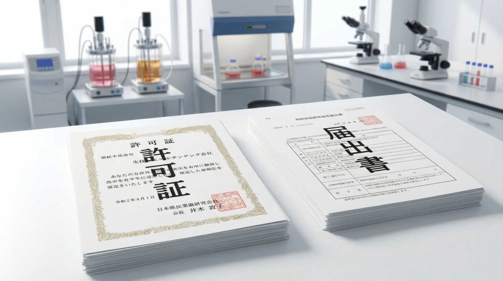 CPC/CPF（細胞培養加工施設）の運用に必要な「許可」と「届出」の違い