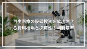 再生医療の設備投資を成功させる費用相場と採算性の判断基準