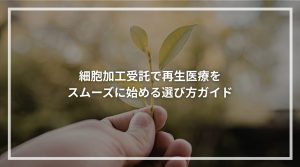 細胞加工受託で再生医療を スムーズに始める選び方ガイド